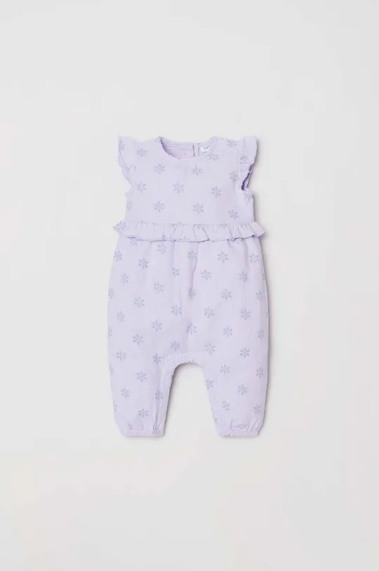 fioletowy OVS rampers bawełniany niemowlęcy Dziewczęcy