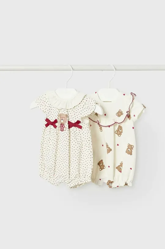 Mayoral Newborn rampers niemowlęcy 2-pack beżowy