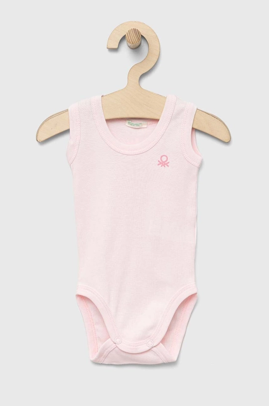 Pamučni bodi za bebe United Colors of Benetton 2-pack roza