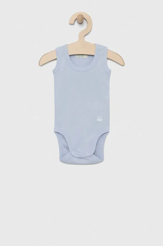 United Colors of Benetton body bawełniane niemowlęce 3-pack niebieski