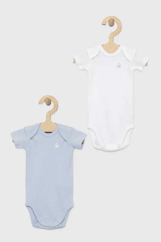 plava Pamučni bodi za bebe United Colors of Benetton 2-pack Za djevojčice