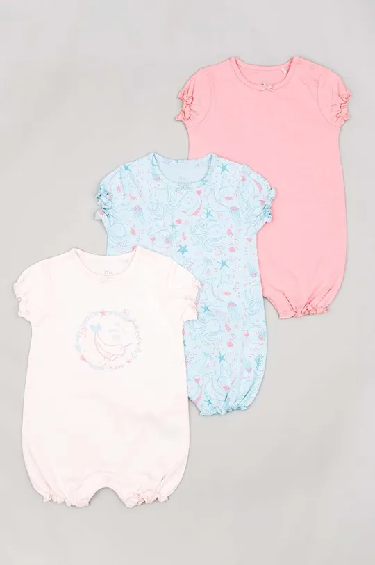 барвистий Бавовняний ромпер для немовлят zippy 3-pack Для дівчаток