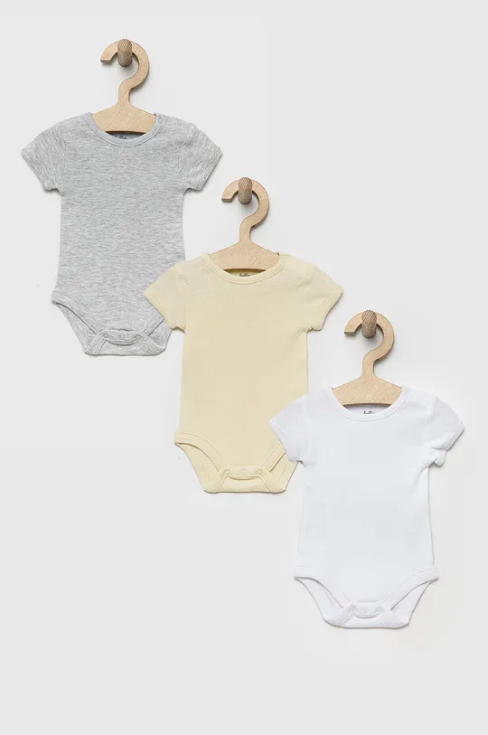 żółty OVS body bawełniane niemowlęce 3-pack Dziecięcy