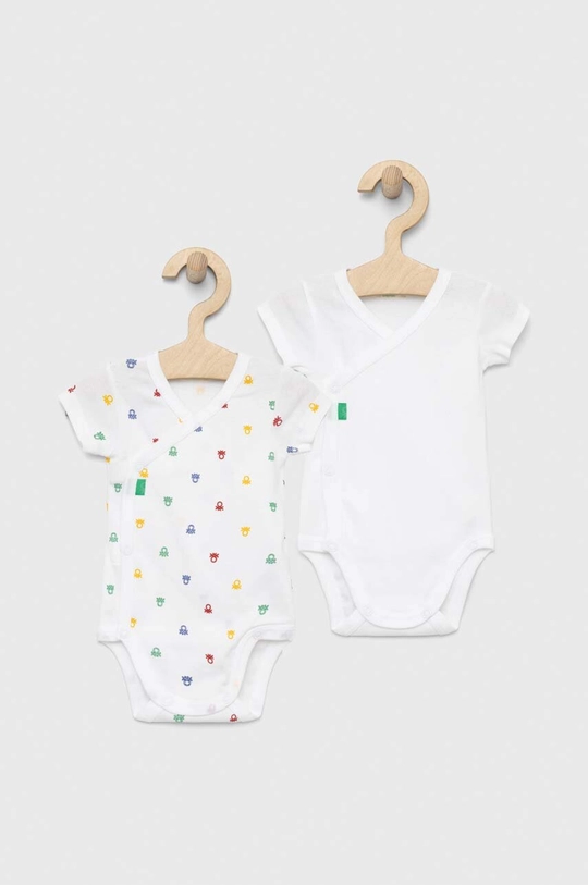 biały United Colors of Benetton body bawełniane niemowlęce 2-pack Dziecięcy