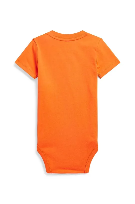 Дитяче бавовняне боді Polo Ralph Lauren помаранчевий