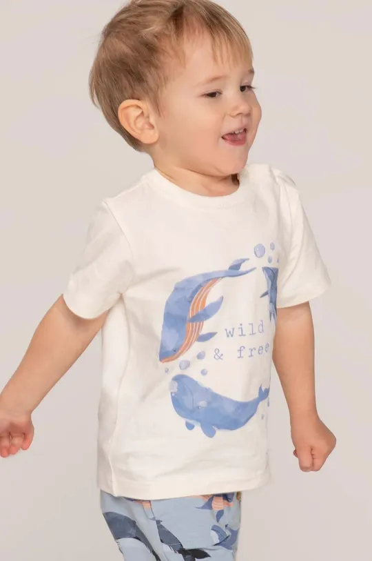 bež Otroška bombažna majica Coccodrillo Otroški