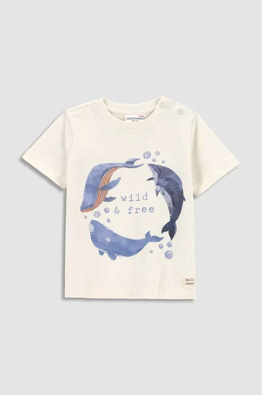 Бавовняна футболка для немовлят Coccodrillo бежевий