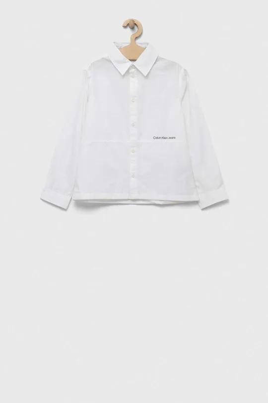 fehér Calvin Klein Jeans gyerek ing pamutból Fiú