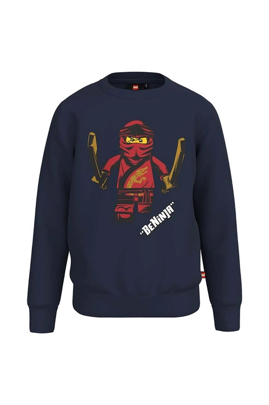 Lego longsleeve bawełniany dziecięcy x Ninjago granatowy