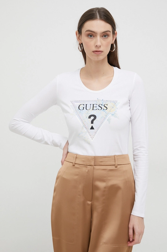 λευκό Longsleeve Guess Γυναικεία