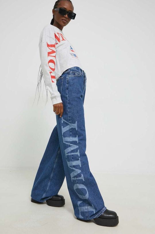 ανοιχτό γκρι Βαμβακερή μπλούζα με μακριά μανίκια Tommy Jeans