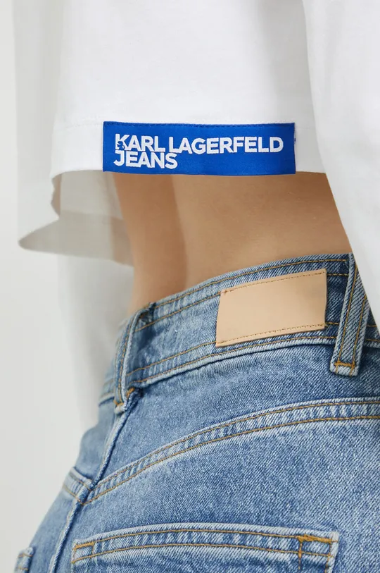 Βαμβακερή μπλούζα με μακριά μανίκια Karl Lagerfeld Jeans