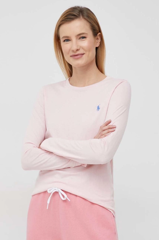 różowy Polo Ralph Lauren longsleeve bawełniany