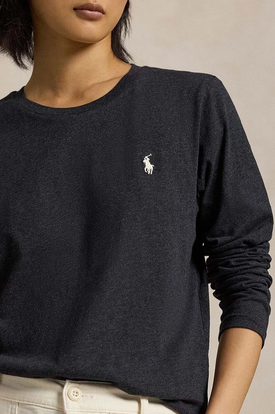 Βαμβακερή μπλούζα με μακριά μανίκια Polo Ralph Lauren μαύρο 211898699