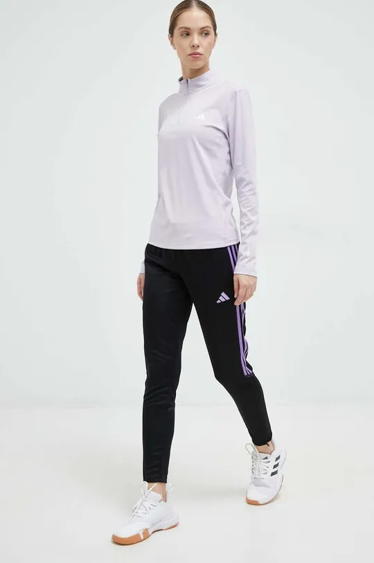 Tréningové tričko s dlhým rukávom adidas Performance Techfit fialová