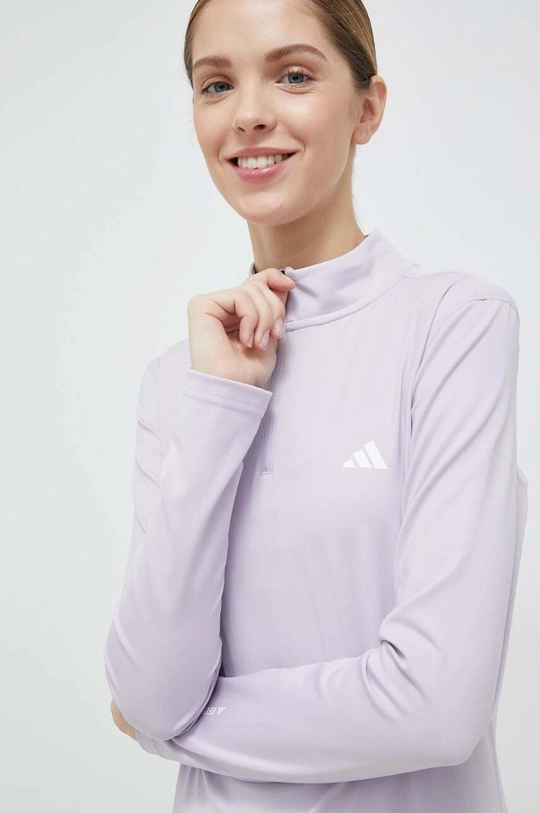 vijolična Majica z dolgimi rokavi za vadbo adidas Performance Techfit