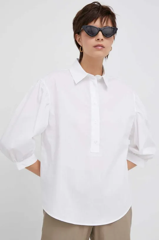 белый Хлопковая блузка Sisley Женский