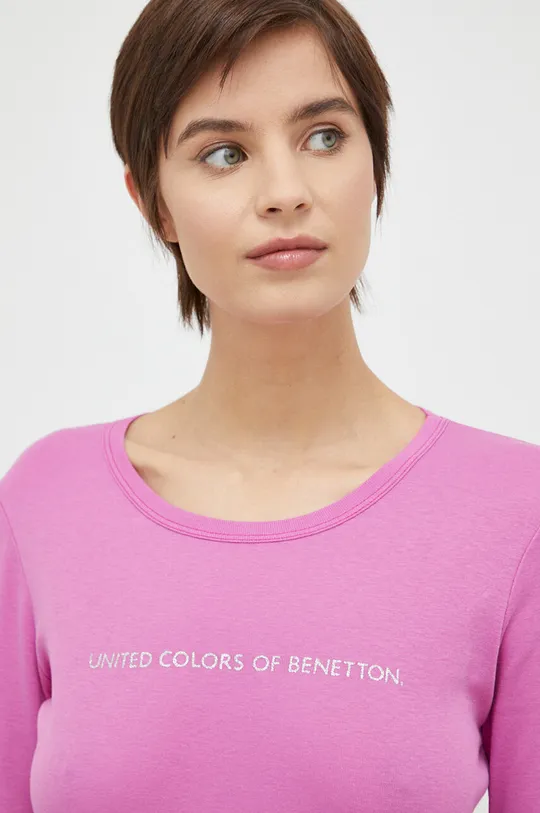 lila United Colors of Benetton pamut hosszúujjú