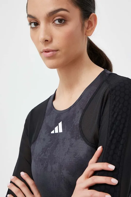 črna Majica z dolgimi rokavi za vadbo adidas Performance Paris