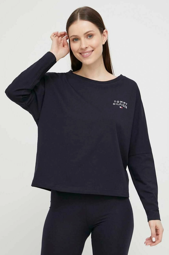 Tommy Hilfiger longsleeve bawełniany lounge granatowy