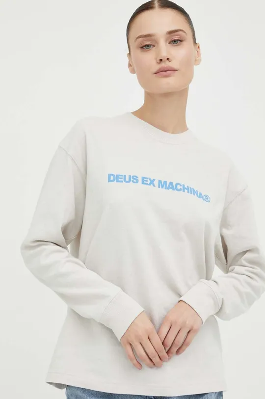 μπεζ Βαμβακερή μπλούζα με μακριά μανίκια Deus Ex Machina