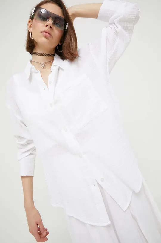 λευκό Βαμβακερό πουκάμισο Abercrombie & Fitch Γυναικεία