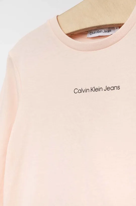 Dječja pamučna majica dugih rukava Calvin Klein Jeans  100% Pamuk