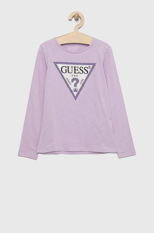 vijolična Otroški longsleeve Guess Dekliški