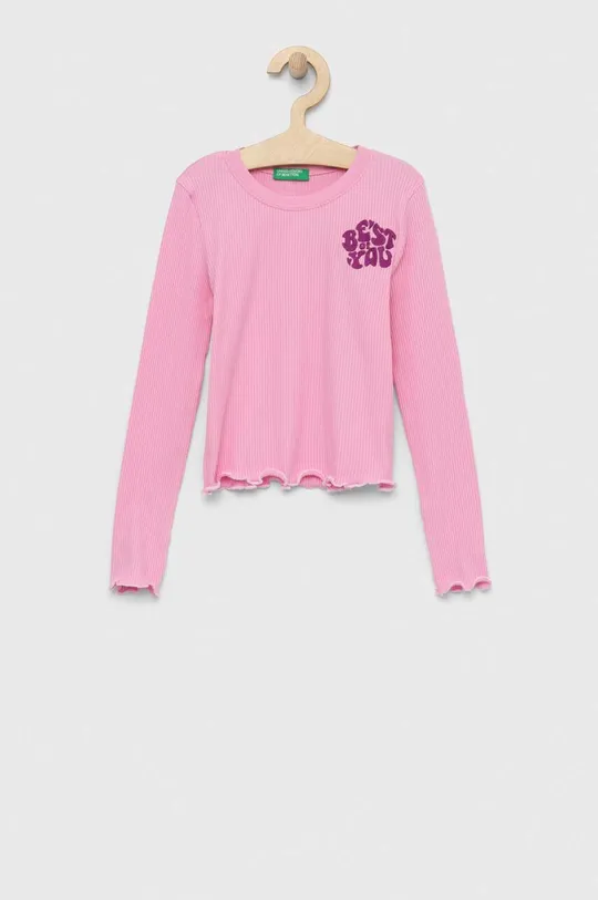 roza Dječja majica dugih rukava United Colors of Benetton Za djevojčice