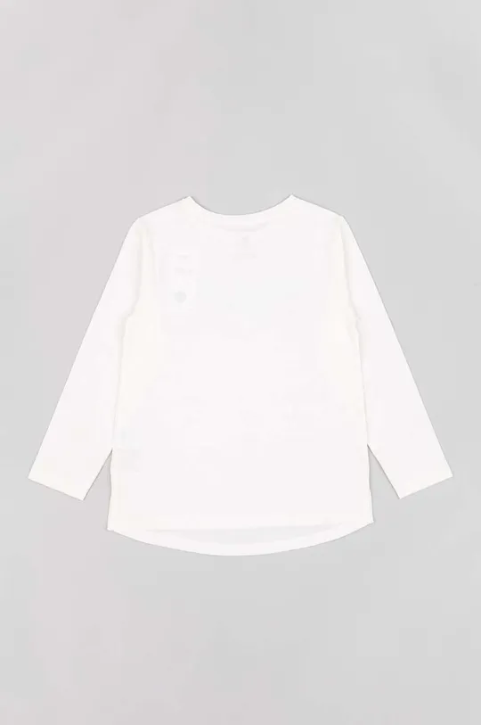 Detská bavlnená košeľa s dlhým rukávom zippy biela