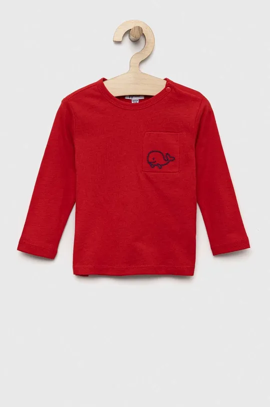 crvena Pamučna majica dugih rukava za bebe OVS Dječji