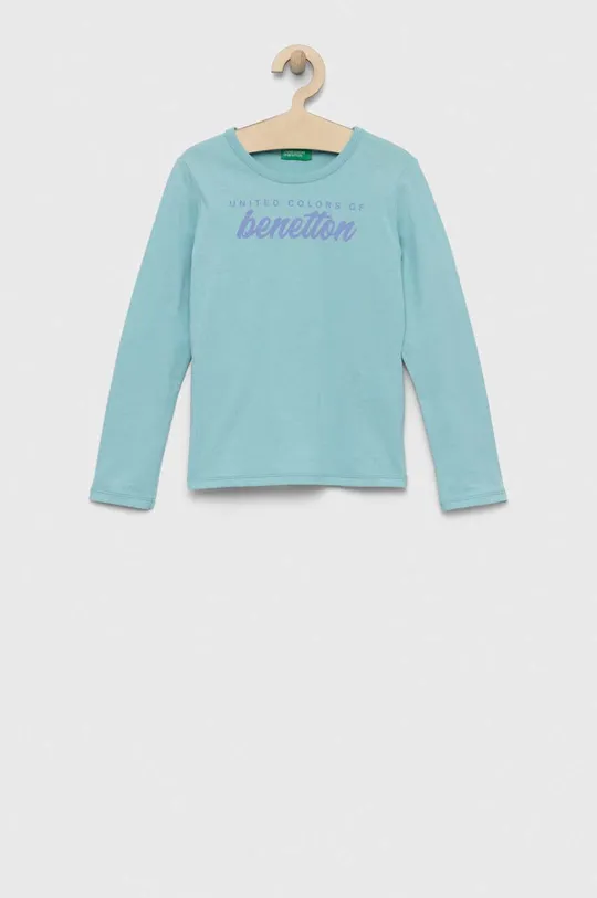 mátová Dětská bavlněná košile s dlouhým rukávem United Colors of Benetton Dětský