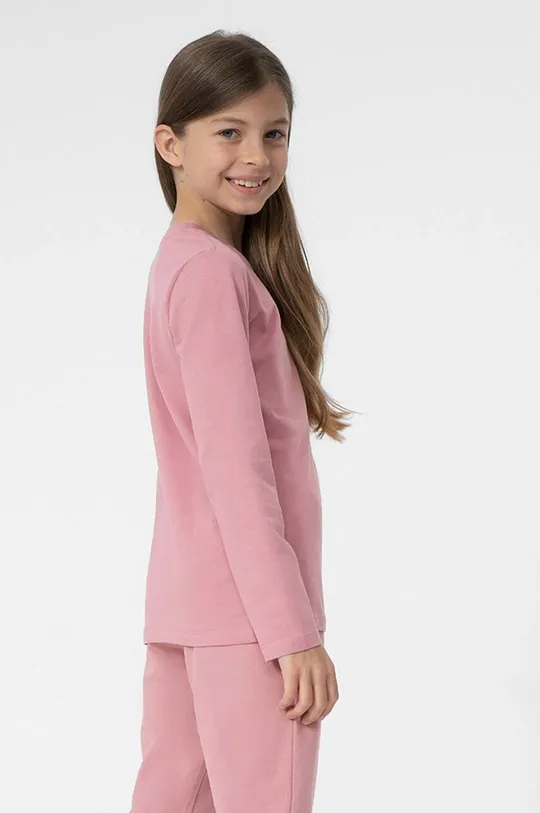 ružová Detské tričko s dlhým rukávom 4F F056