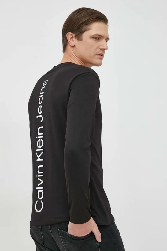 μαύρο Βαμβακερή μπλούζα με μακριά μανίκια Calvin Klein Jeans Ανδρικά