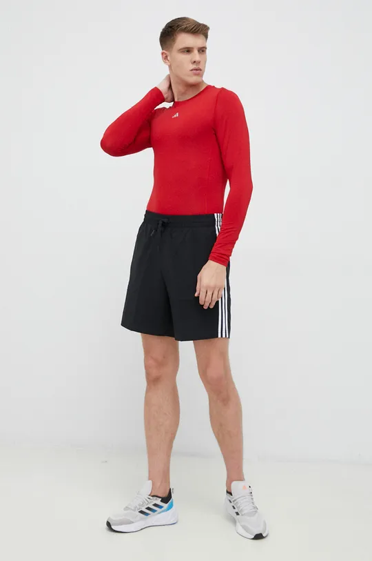 Tréningové tričko s dlhým rukávom adidas Performance červená
