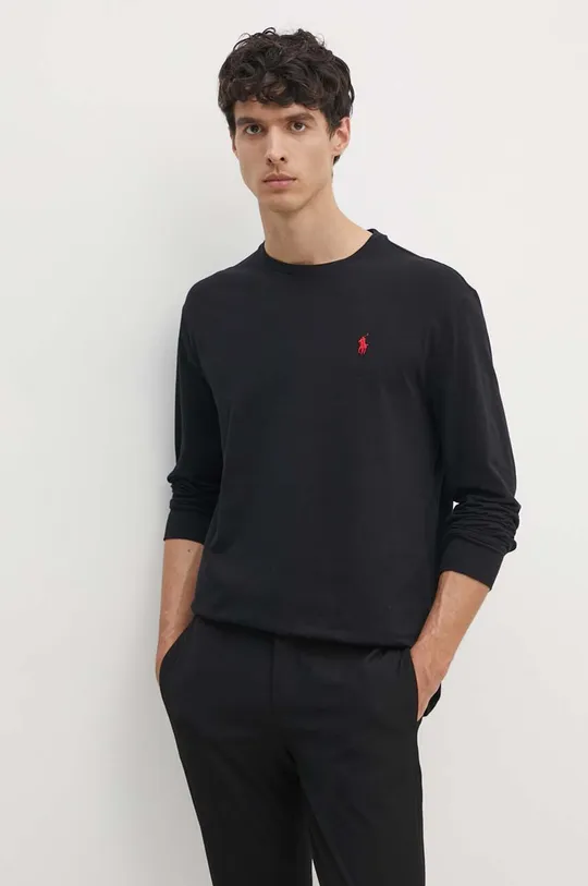 μαύρο Βαμβακερή μπλούζα με μακριά μανίκια Polo Ralph Lauren Ανδρικά