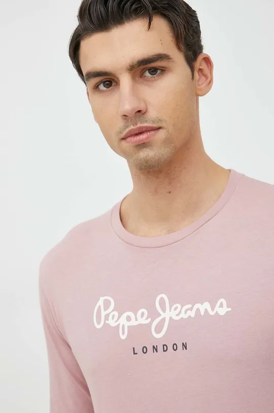 ροζ Βαμβακερή μπλούζα με μακριά μανίκια Pepe Jeans Eggo Long N