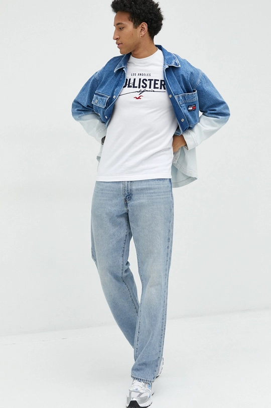 Hollister Co. longsleeve bawełniany biały