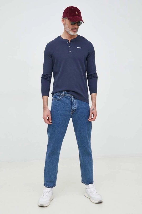 Pepe Jeans longsleeve bawełniany Remus granatowy