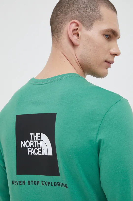 πράσινο Βαμβακερή μπλούζα με μακριά μανίκια The North Face Ανδρικά