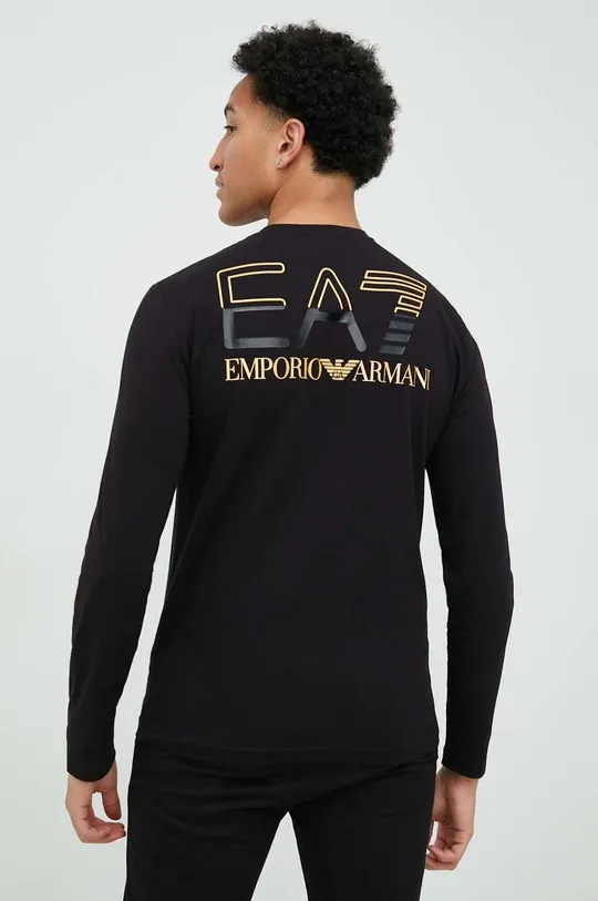 črna Majica z dolgimi rokavi EA7 Emporio Armani