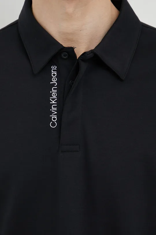 Bavlnené tričko s dlhým rukávom Calvin Klein Jeans Pánsky