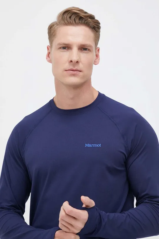 mornarsko modra Športna majica z dolgimi rokavi Marmot Windridge