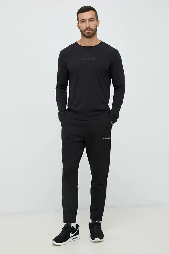 Αθλητικό μακρυμάνικο Calvin Klein Performance Essentials μαύρο