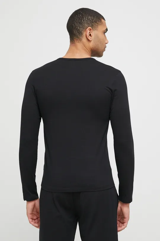 crna Homewear pamučna majica dugih rukava HUGO 3-pack