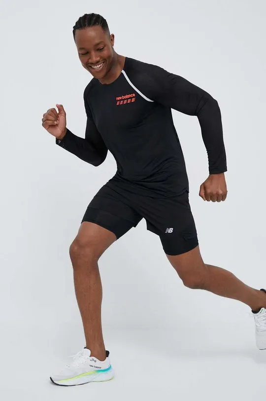 Μακρυμάνικο μπλουζάκι για τρέξιμο New Balance Accelerate Pacer μαύρο