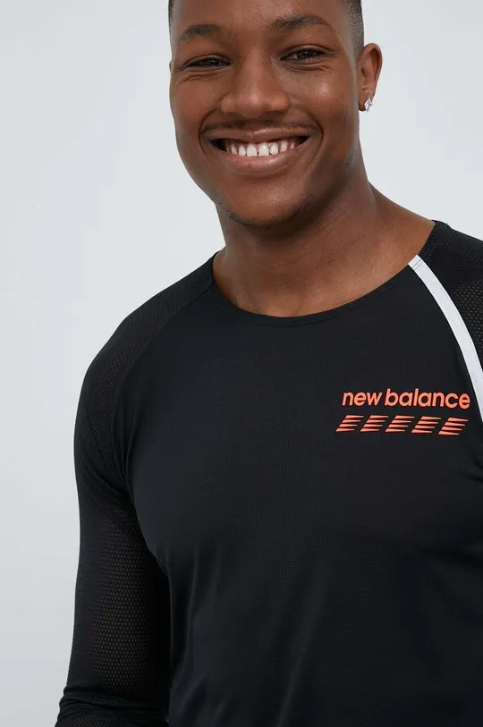 čierna Bežecké tričko s dlhým rukávom New Balance Accelerate Pacer