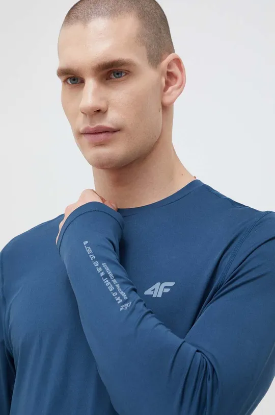 mornarsko modra Športna majica z dolgimi rokavi 4F Moški