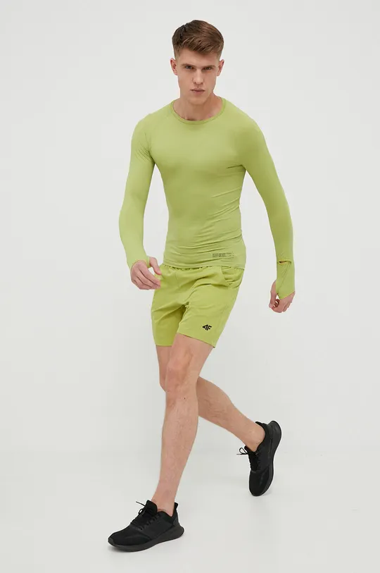 Μακρυμάνικο μπλουζάκι για τρέξιμο 4F πράσινο