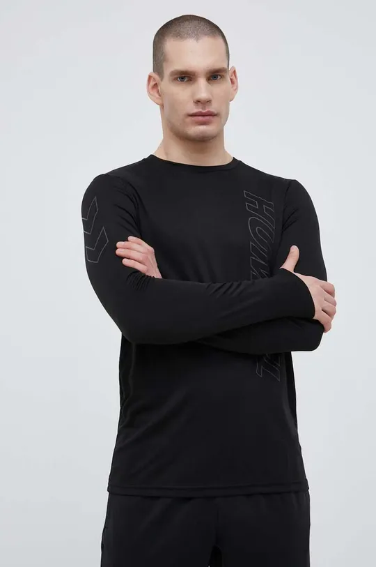 čierna Tréningové tričko s dlhým rukávom Hummel Topaz Pánsky